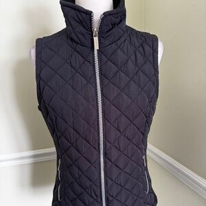 Calvin Klein Black Quilted Puffer Vest with Knit Side Panels